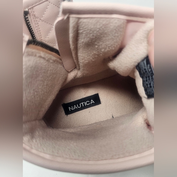 Nautica Dorsay Women's Rain Winter Boots Quilted Rubber Pink Gray Sz 10 Side Zip - Picture 13 of 14